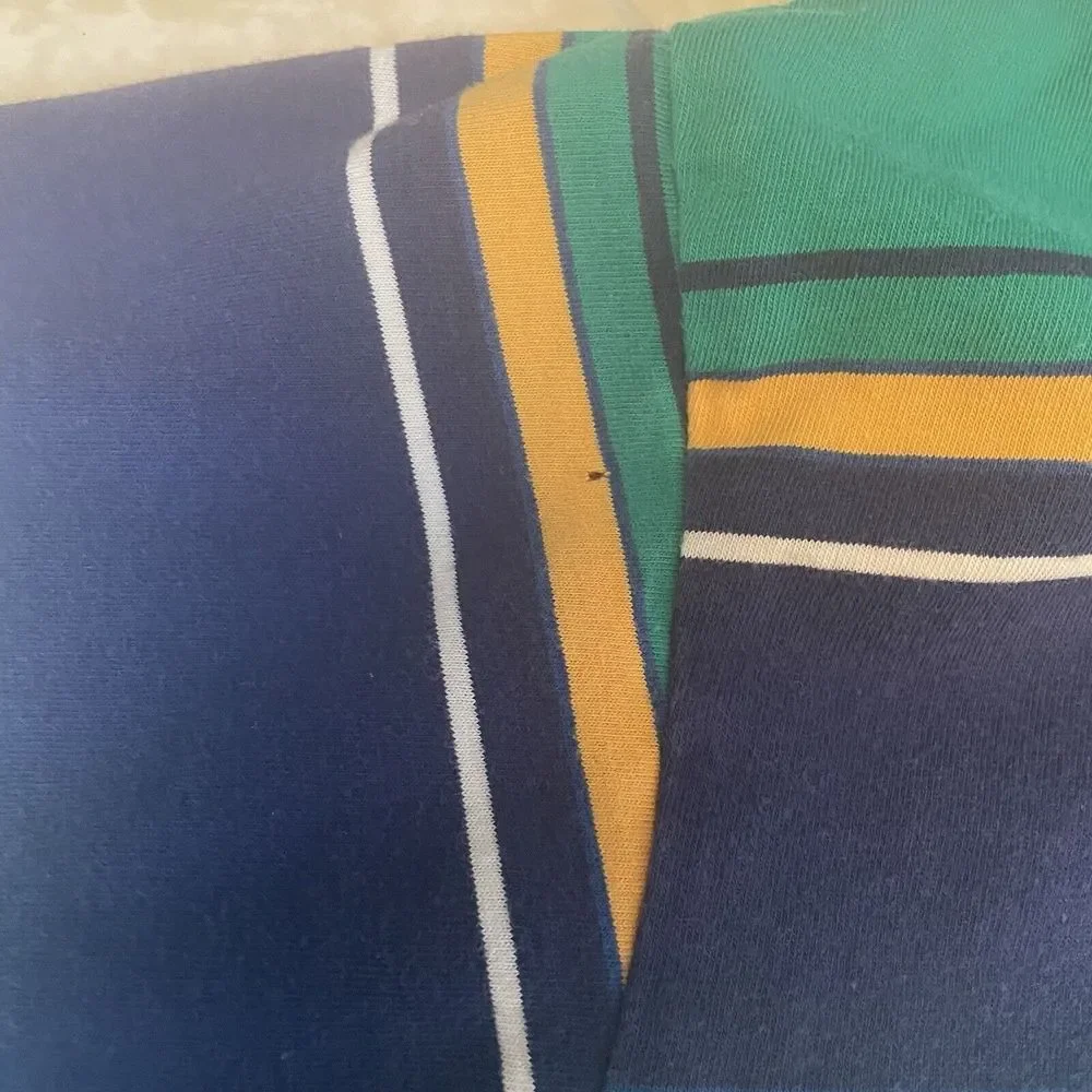 Vintage Polo Golf Shirt Par Four Men's Size Large Stripe 80s 90s Retro Button Up